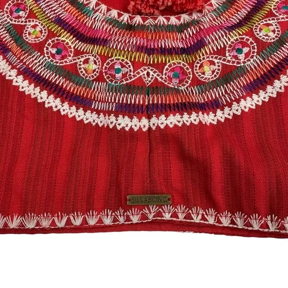 Billabong Designer’s Chica Amiga Embroidered Top Rio Red Large - Picture 9 of 16
